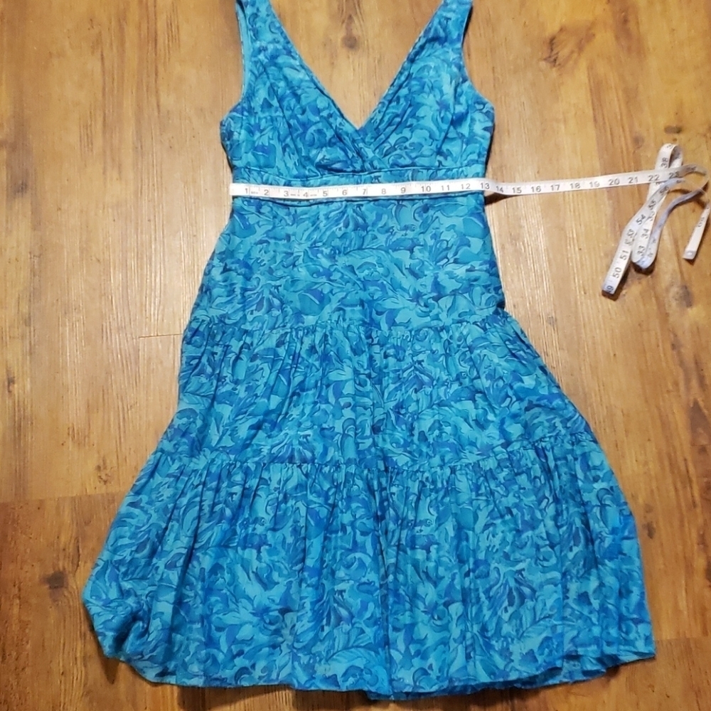 Ralph lauren blue green sundress silk cotton blend